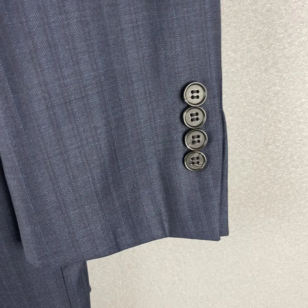 Daniel Cremieux Loro Piana Wool Blazer Sport Coat Men 43R Blue Striped Super 130
